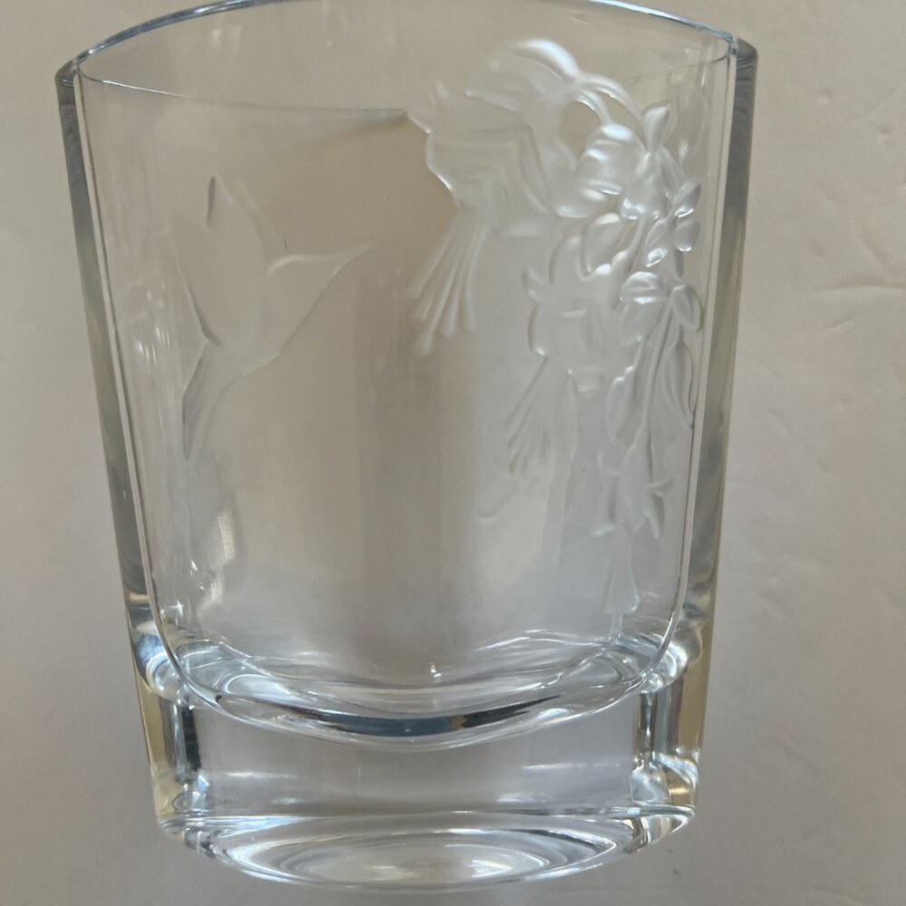 VINTAGE HUMMINGBIRD VASE Clear Glass EUC - Picture 5 of 5